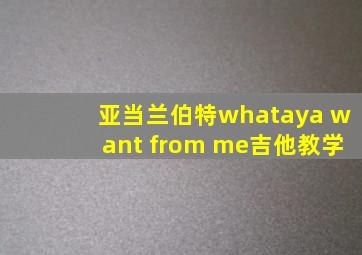 亚当兰伯特whataya want from me吉他教学